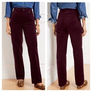 Talbots Stretch Corduroy Relaxed Straight Leg Pants Burgundy Wine Size 16